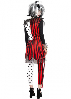 Fato de palhaço listrado para mulher