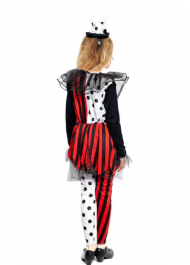 Fato de palhaço às riscas para menina