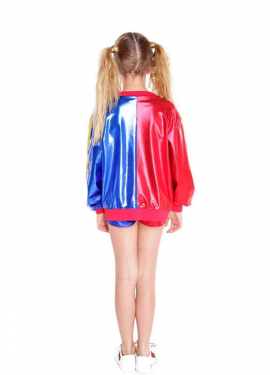 Fato curto de palhaço conflituoso para menina