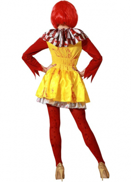 Fato de palhaço hambúrguer sangrento para mulher