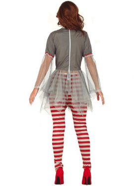 Gray Scary Clown Costume for women