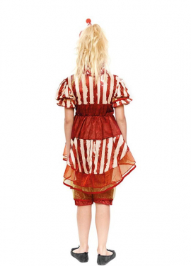 Fato de palhaço vermelho clássico para menina