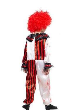 Fato de palhaço listrado sangrento para criança