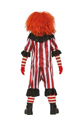 Fato infantil de palhaço listrado