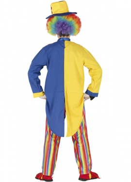 Fato de palhaço azul e amarelo para homem