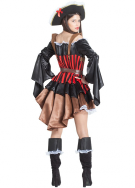 Fato de pirata com folhos para mulher