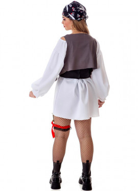 Fato de navegadora de navio pirata para mulher