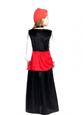 Fato de Pitonisa com turbante vermelho para menina e adolescente