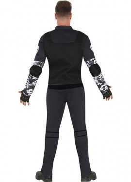 Fato de polícia caçador de zombies para homem