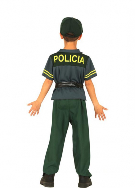 Fato de polícia verde para crianças