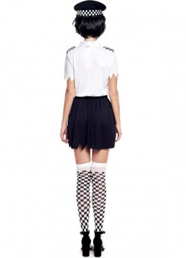 Fato de polícia zombie para mulher