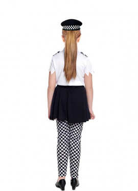 Fato de polícia zumbi para menina