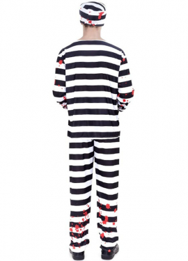 Fato de prisioneiro sangrento para homem