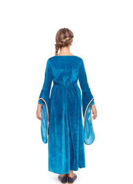 Fato de Viking azul ou princesa medieval para menina