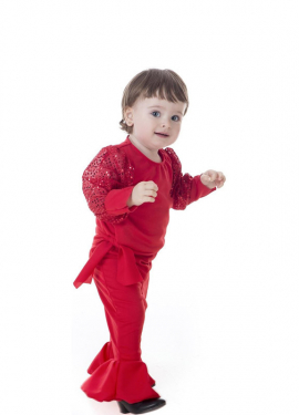 Red Raffaella Carrà costume for baby