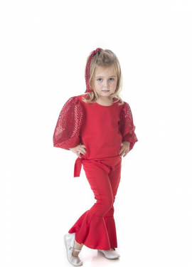 Red Raffaella Carrà costume for girls
