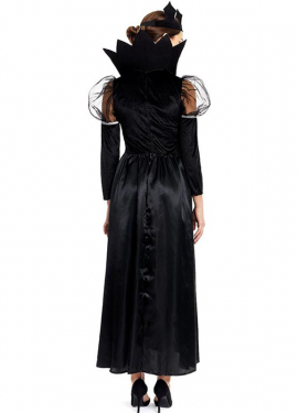 Fato de Rainha Caveira Negra com Coroa para Mulher