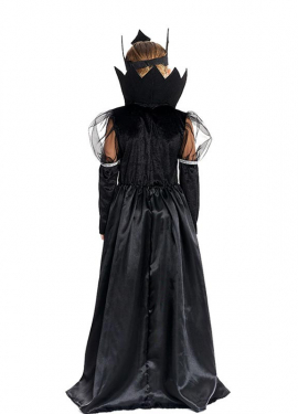 Fato de Dark Skull Queen com coroa para menina e adolescente