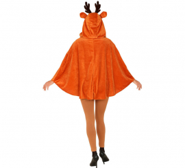 Coquette Reindeer Costume or Poncho with hood for adults