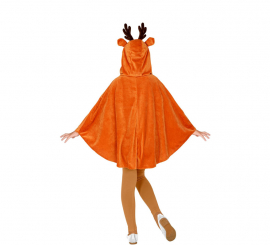 Coquette Reindeer Costume or Poncho with hood for girl