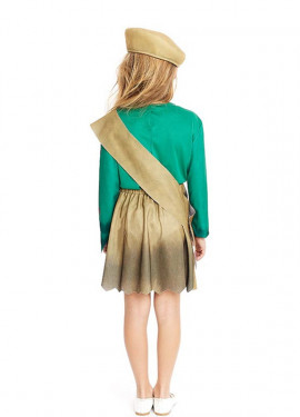 Fato de Zombie Scout verde e castanho para menina e adolescente