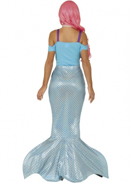 Fato de Pequena Sereia Azul para mulher