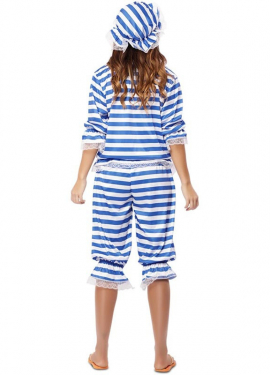 Fato retrô de senhora banhista azul dos anos 1920 para mulheres