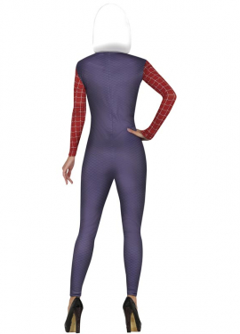 Fato de super heroína aracnídeo com capuz para mulher