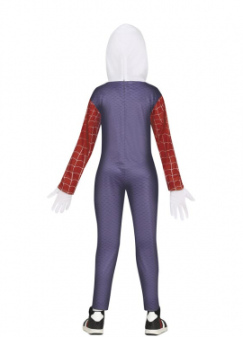 Fato de super heroína aracnídeo com capuz para menina