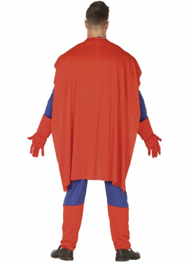 Traje azul de super-herói masculino