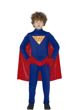Fato de super-herói azul para crianças