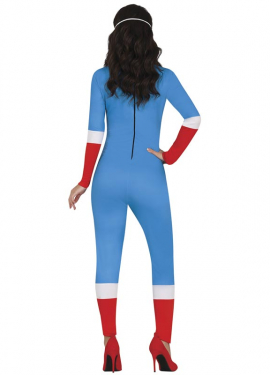 Fato de super-herói Capitão Azul para mulher