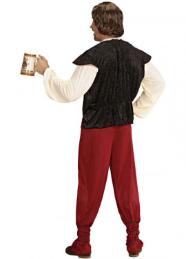Black and red innkeeper costume for men