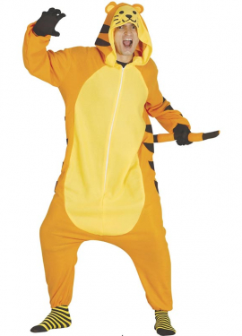 Fato de tigre de tiro longo para adulto