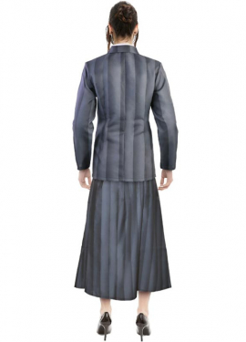 Women's Striped Gothic School Uniform Costume