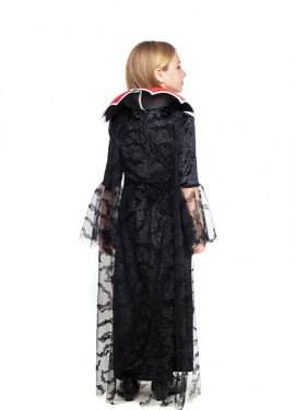 Fato de capa de renda de vampira para menina