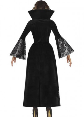 Fato de vampiro gótico prateado para mulher