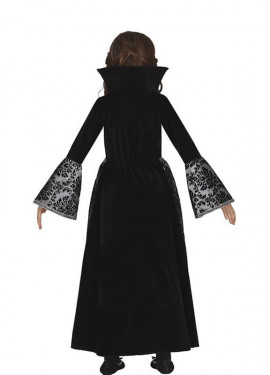 Fato de vampiro gótico prateado para menina