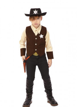 Brown Cowboy Sheriff Costume for Boys