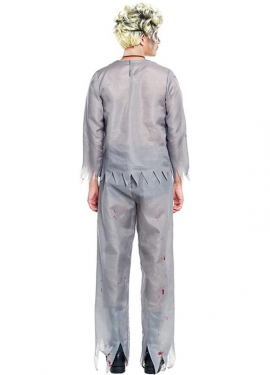 Gray Schoolboy Zombie Costume for Men