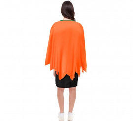Fantasia ou Poncho Abóbora Laranja Escuro Adulto 75 cm