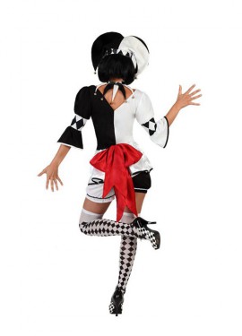 Fato de Bobo da corte preto e branco para mulher