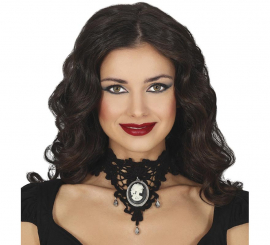 Embroidered Choker with Medallion