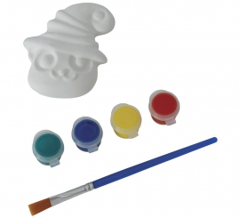 Gato branco para pintar com tintas incluídas