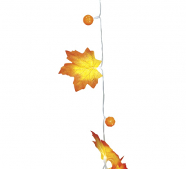Battery-operated 20-LED Pumpkin Leaf Garland