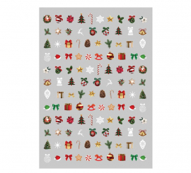 Sheet with Christmas Nail Stickers 10x7 cm