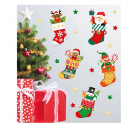 Folha adesiva de Figuras de Natal para parede 25x70 cm