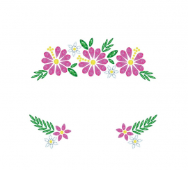Facial Jewelry Pink and green flowers