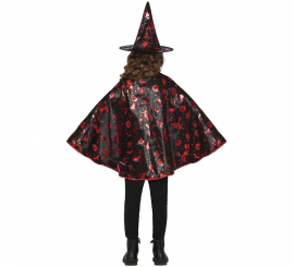 Black and Red Witch Kit for Kids: Cape and Hat