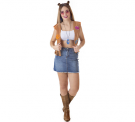 Brown Hippie Kit for Women: Vest and Headband